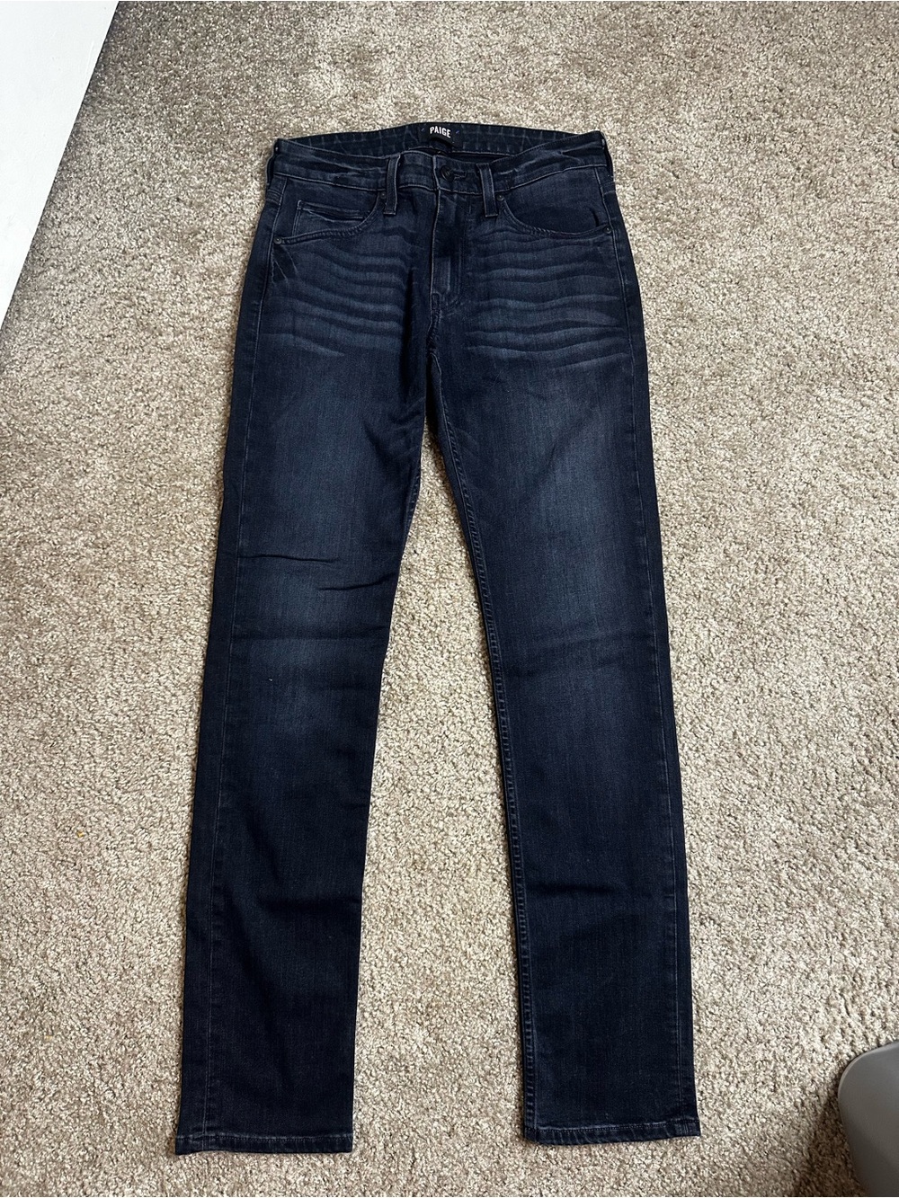 PAIGE Straight Leg Jeans in Dark Indigo